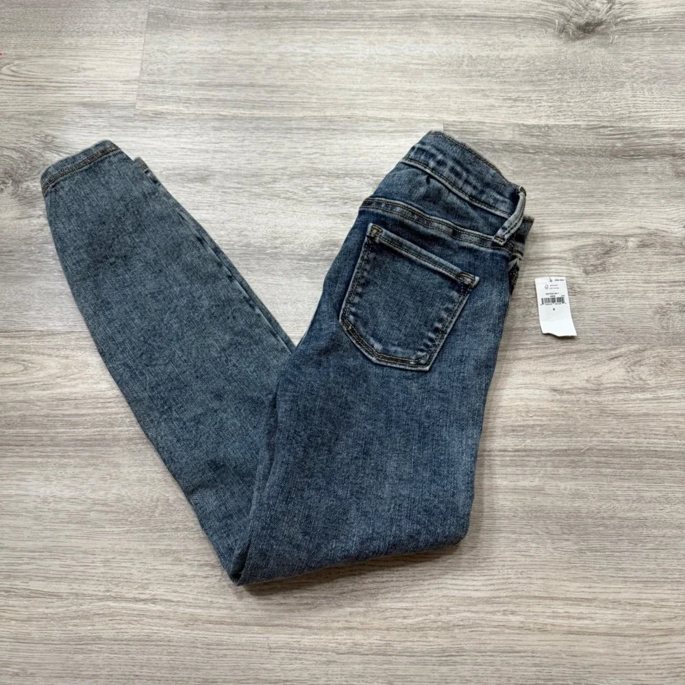 Old Navy Girls Ballerina Jeggings Blue‎ Denim Jeans Built-In Tough Size 6